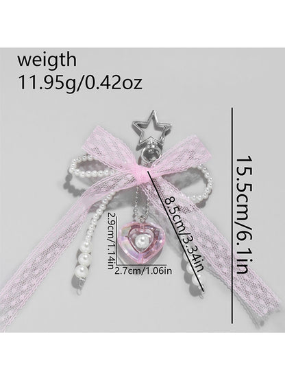 Keypus - Cute Y2K Lace Bow Bag Charm Keychain