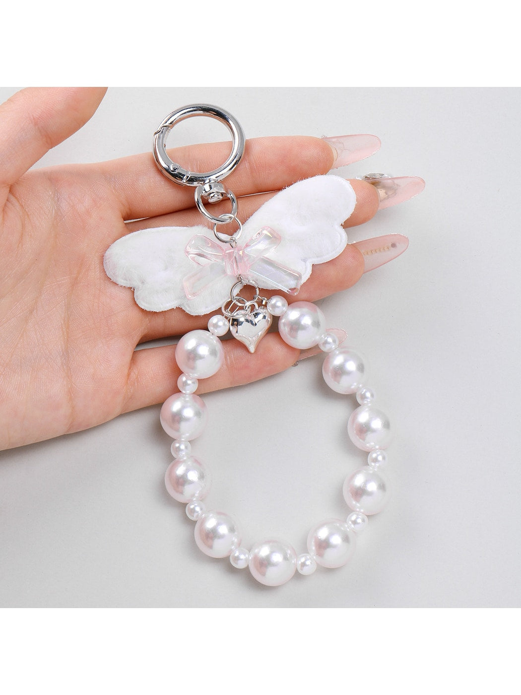 Keypus - Y2K Angel Wings Bow Heart Bag Charm Keychain