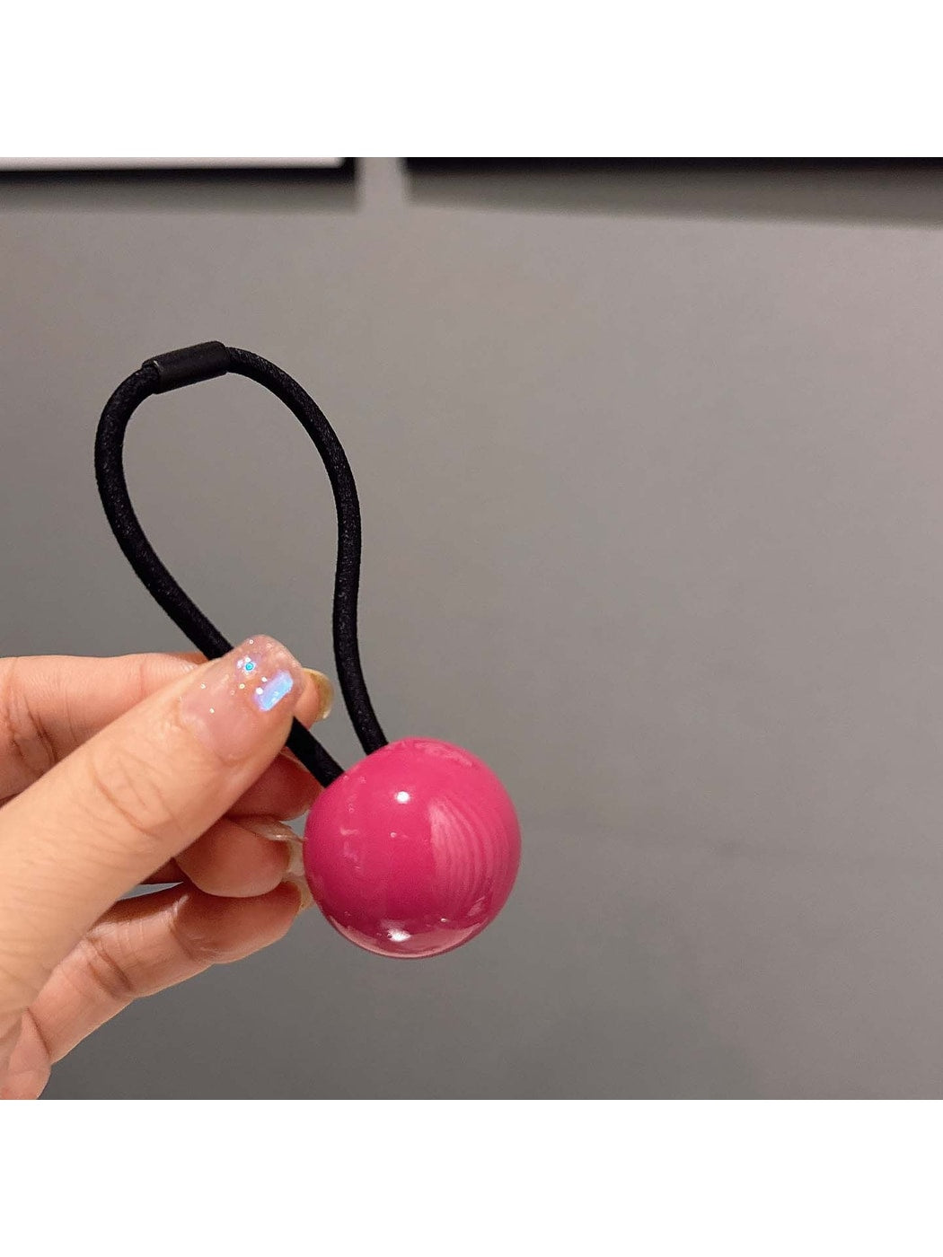 Gifty - Glossy Ball Decoration High Elastic Hair Tie