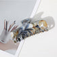 Beau - Marble Swirl Flat Plastic Hair Claw Clip