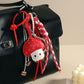 Keypus - Cute Mushroom Bow Woven Cord Bag Charm Keychain