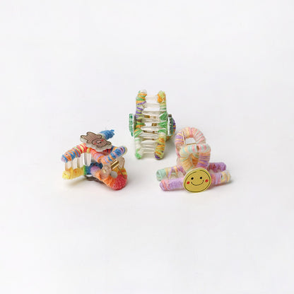 Beau - Cartoon Smiley Yarn Wrapped Polyester Claw Clip