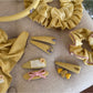 Gifty - Yellow Plaid Scrunchie Hair Clip and Headband