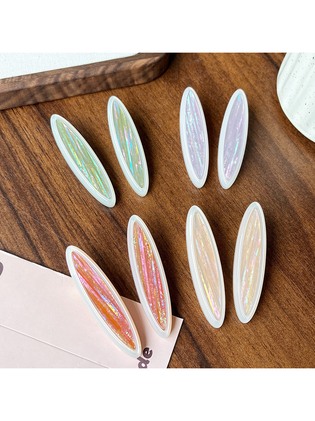 Beau - Pointed Ends Ring Accent Duckbill Hair Clip