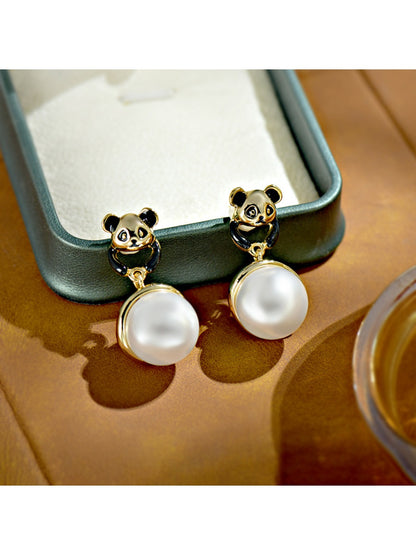 Earedge - Cute Panda Shaped Earrings