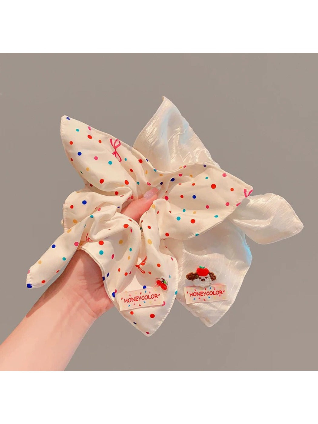 Gifty - Sweet Floral Checkered Scrunchie Headband