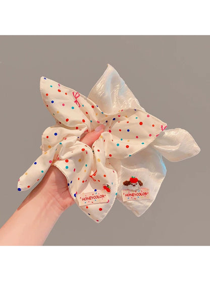 Gifty - Sweet Floral Checkered Scrunchie Headband