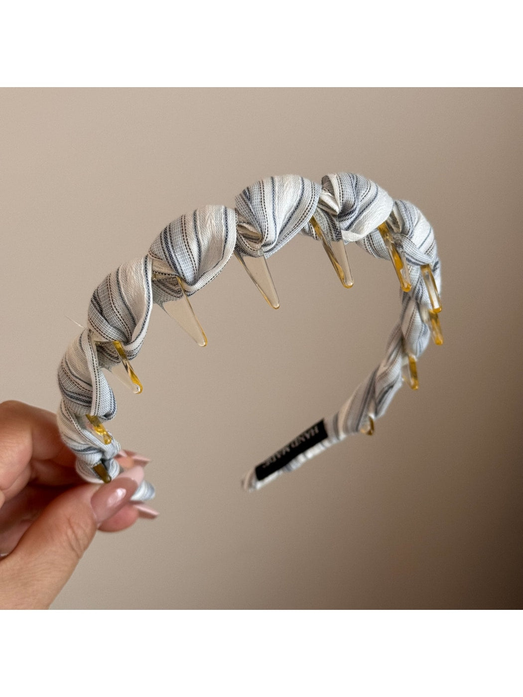 Gifty - Irregular Stripe Wrapped Headband and Scrunchie