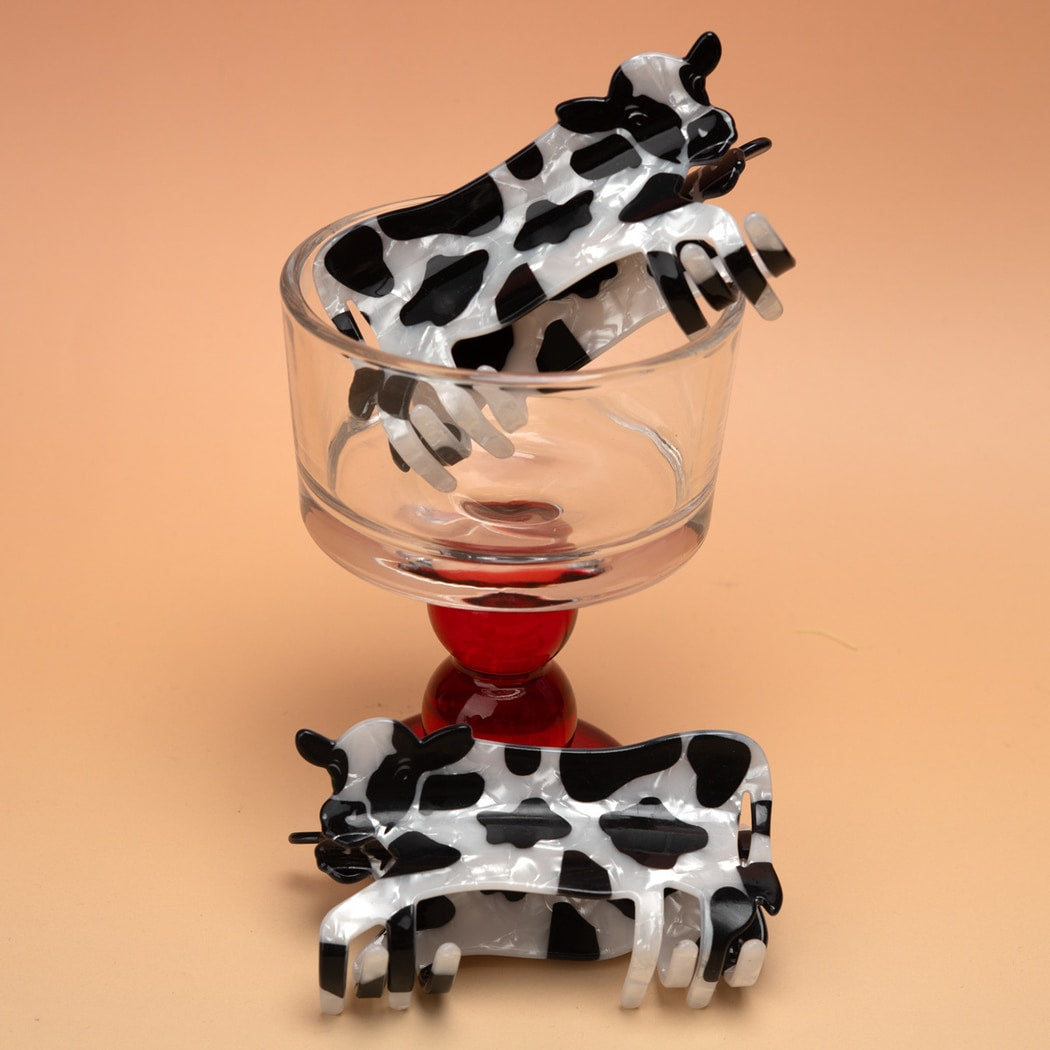 Beau - Cow Print PVC Animal Shape Claw Clip