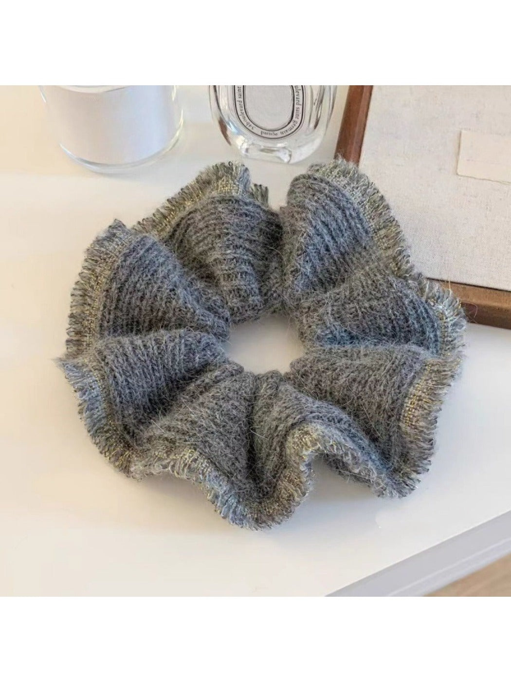 Gifty - Winter Gray Gathered Scrunchies