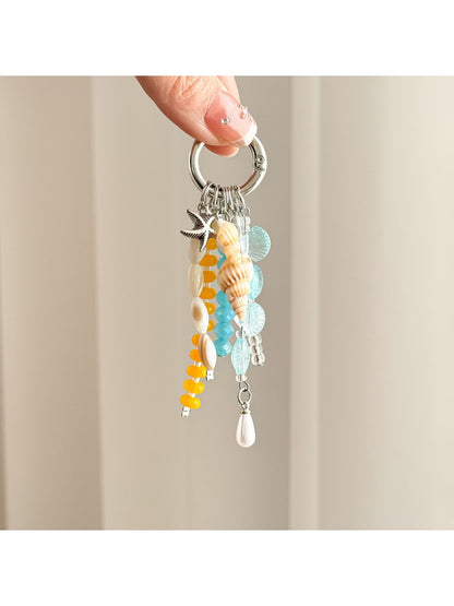 Keypus - Ocean Shell Beaded Decorative Bag Charm Keychain
