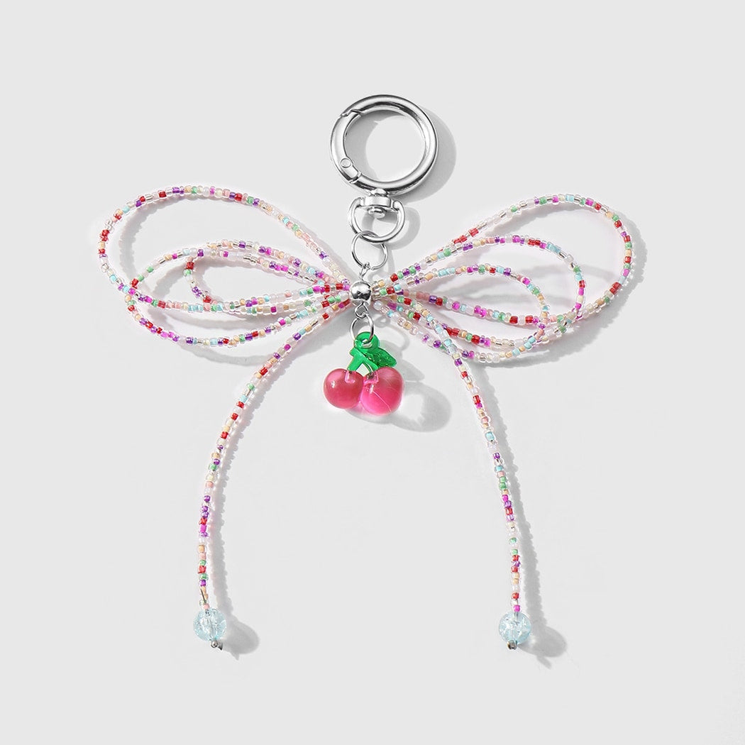 Keypus - Double Layer Beaded Bow Keychain