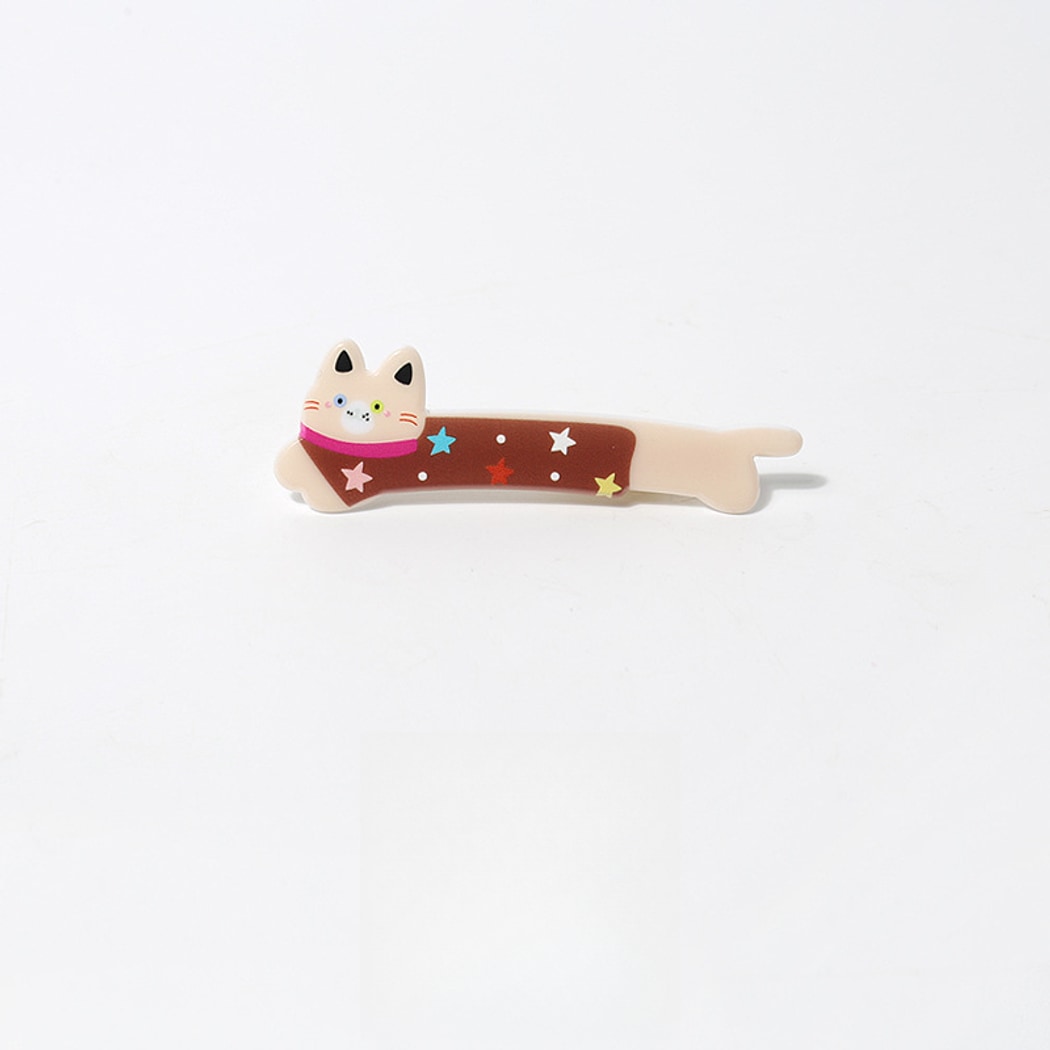 Beau - Cartoon Cat Pattern Acrylic Side Hair Clip