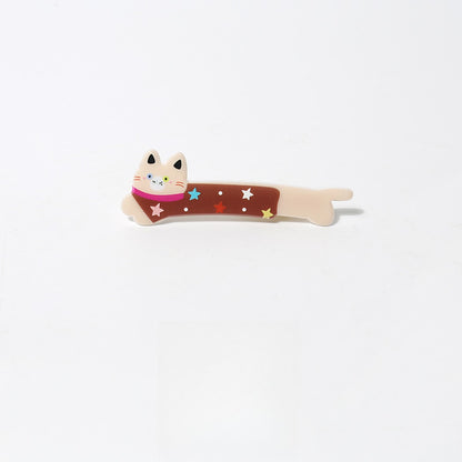 Beau - Cartoon Cat Pattern Acrylic Side Hair Clip