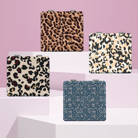 Mirroray - Retro Leopard Print Foldable Compact Mirror