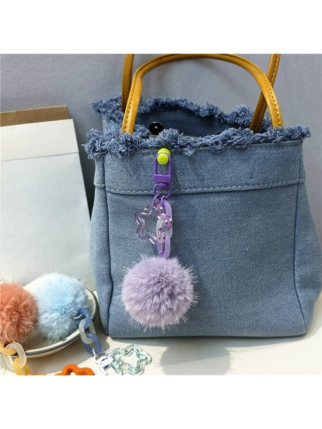 Keypus - Single Pompom Bag Charm Keychain
