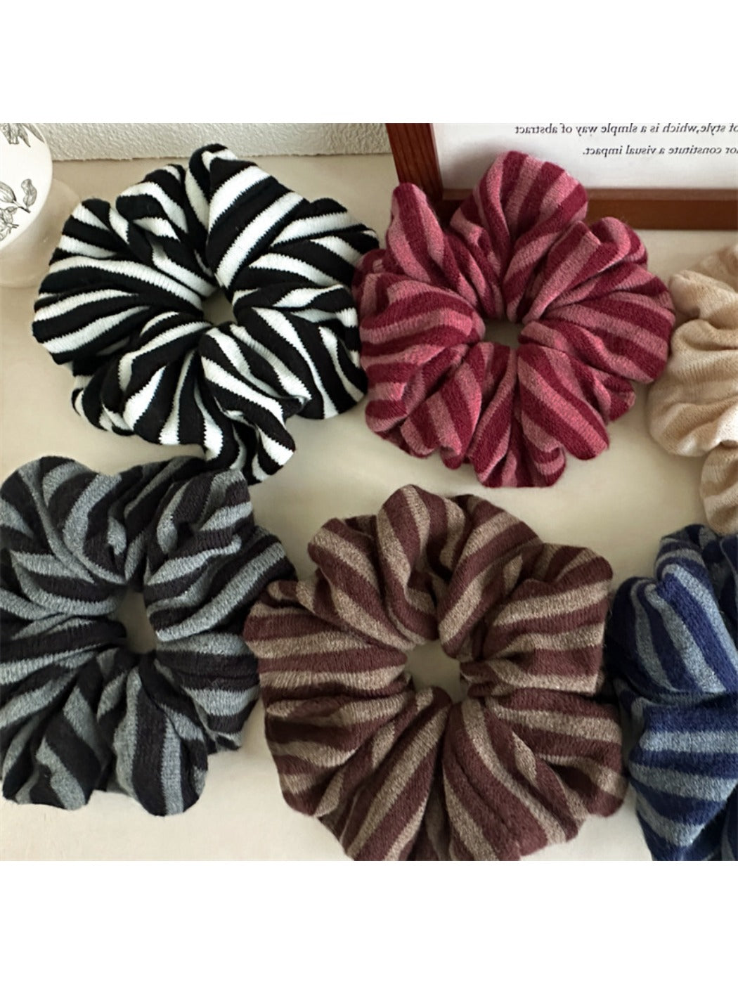 Gifty - Sweet Soft Striped Hair Ties