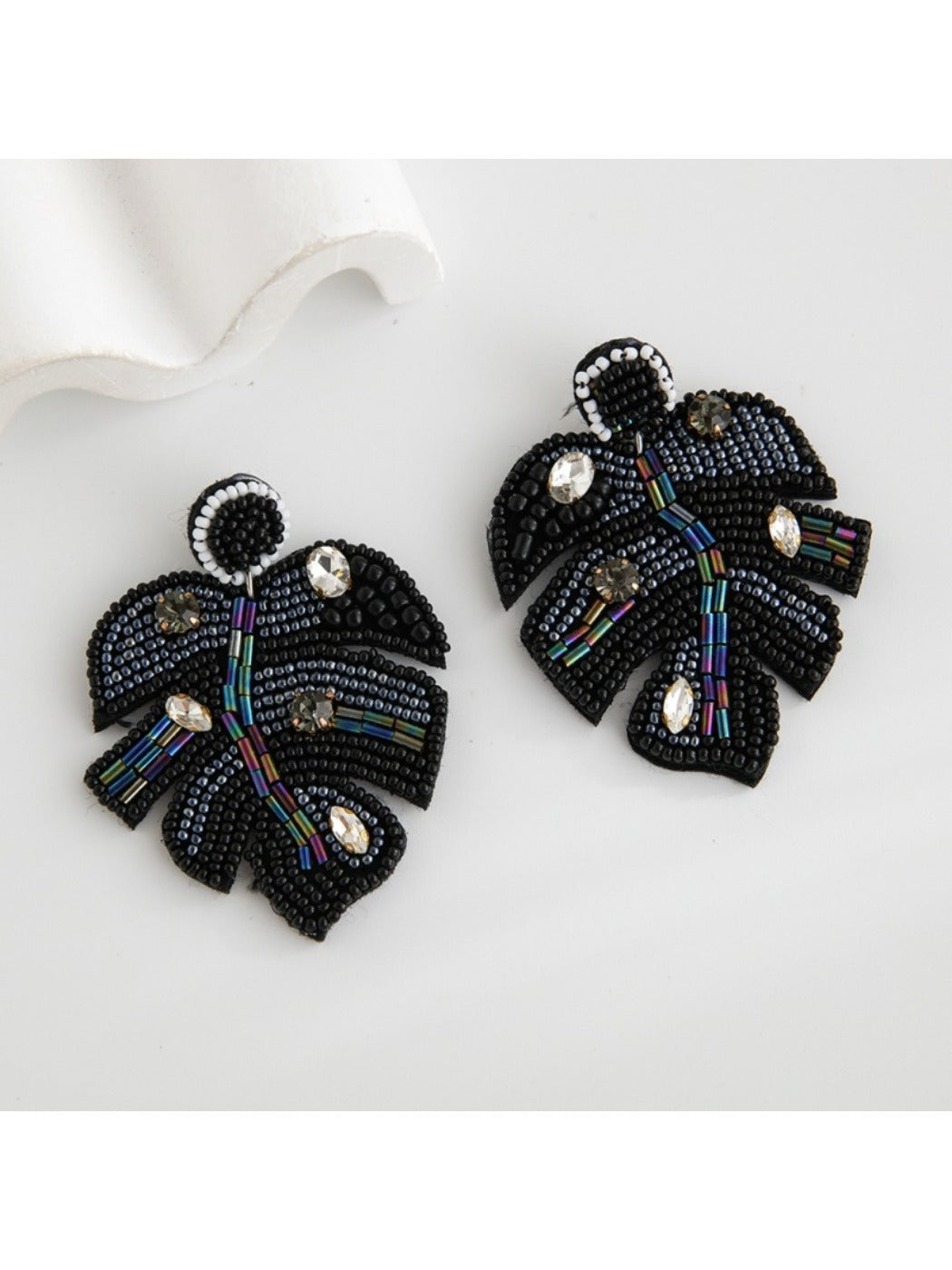Earedge - Multi Hued Leaf Shaped Earrings