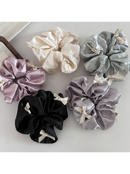 Gifty - Pearlescent Satin Bow Scrunchie