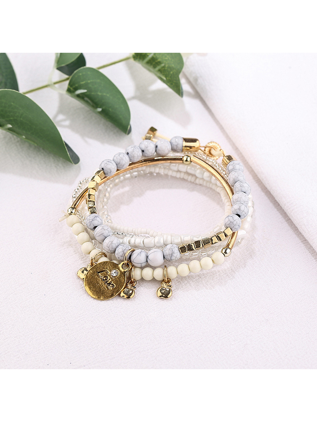Lovra - Bohemian Layered Beaded Pendant Bracelet