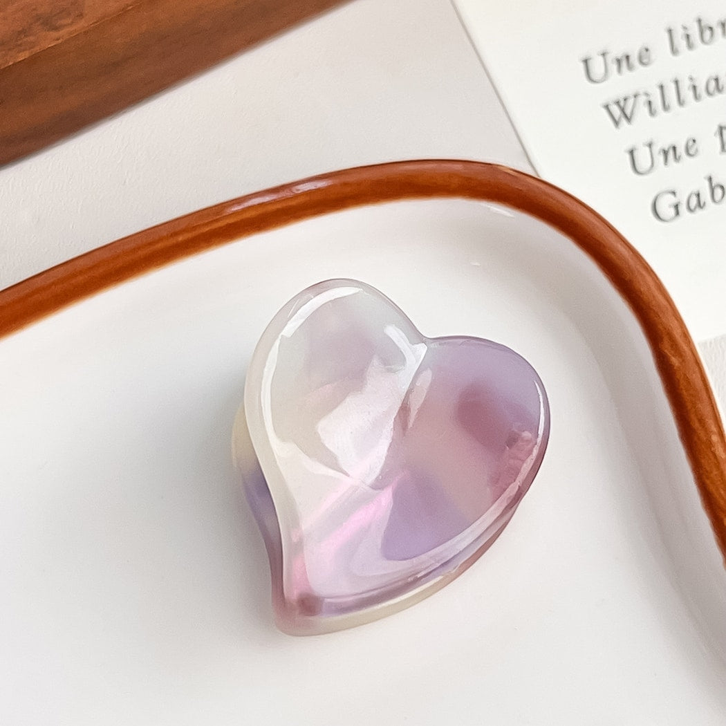 Beau - Glossy Heart Shaped Pastel Claw Clip