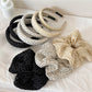Gifty - Pleated Polka Dot Fabric Scrunchie Hair Tie
