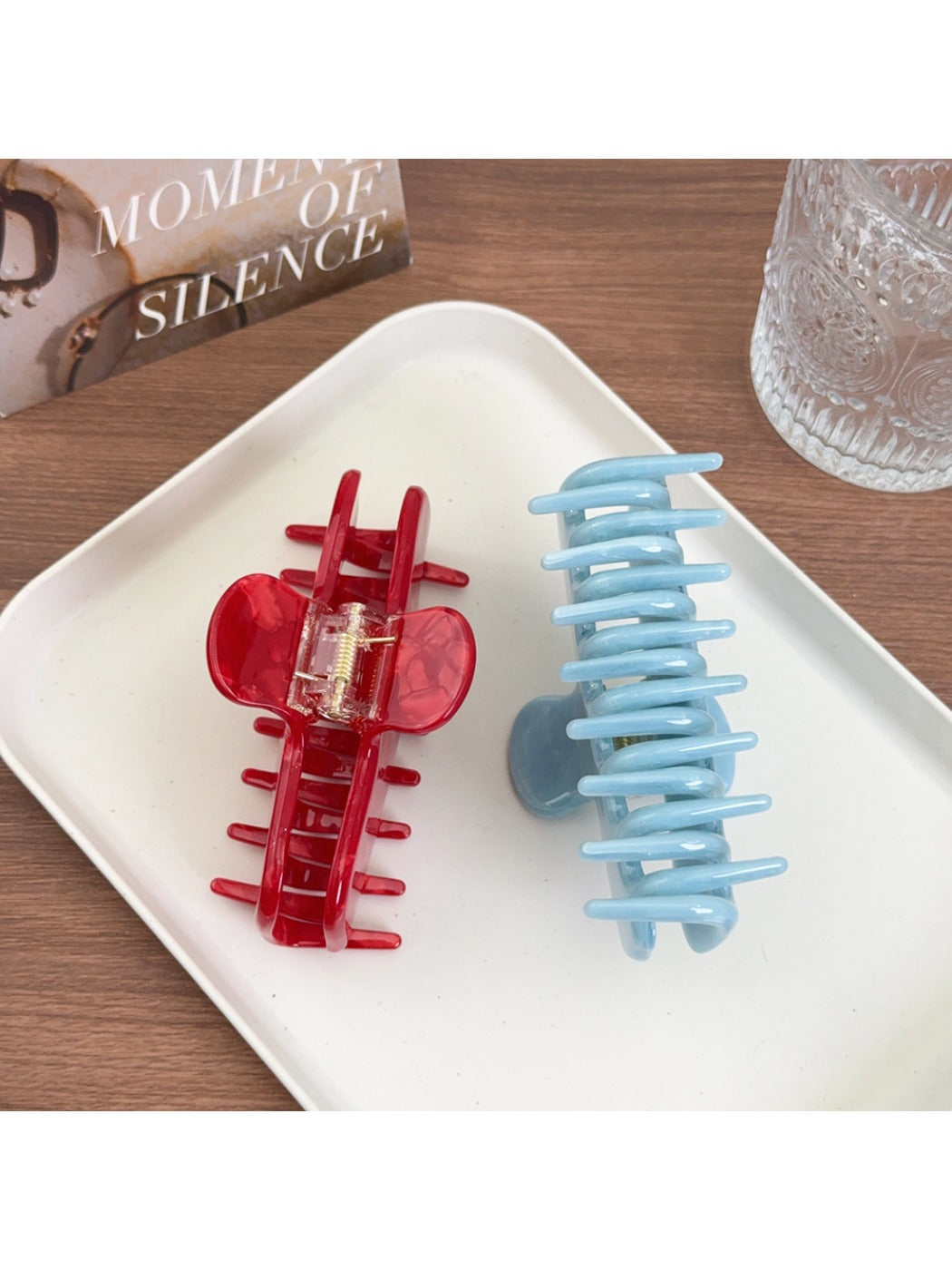 Close-up of Beau square hair claw clip showing smooth matte finish