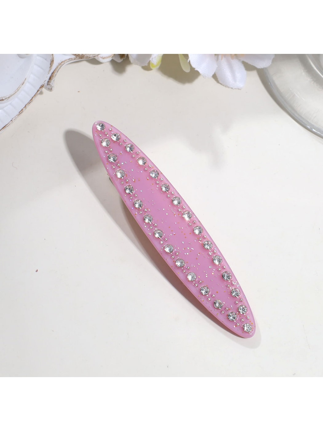 Beau - Rhinestone Acrylic Side Fringe Hair Clip