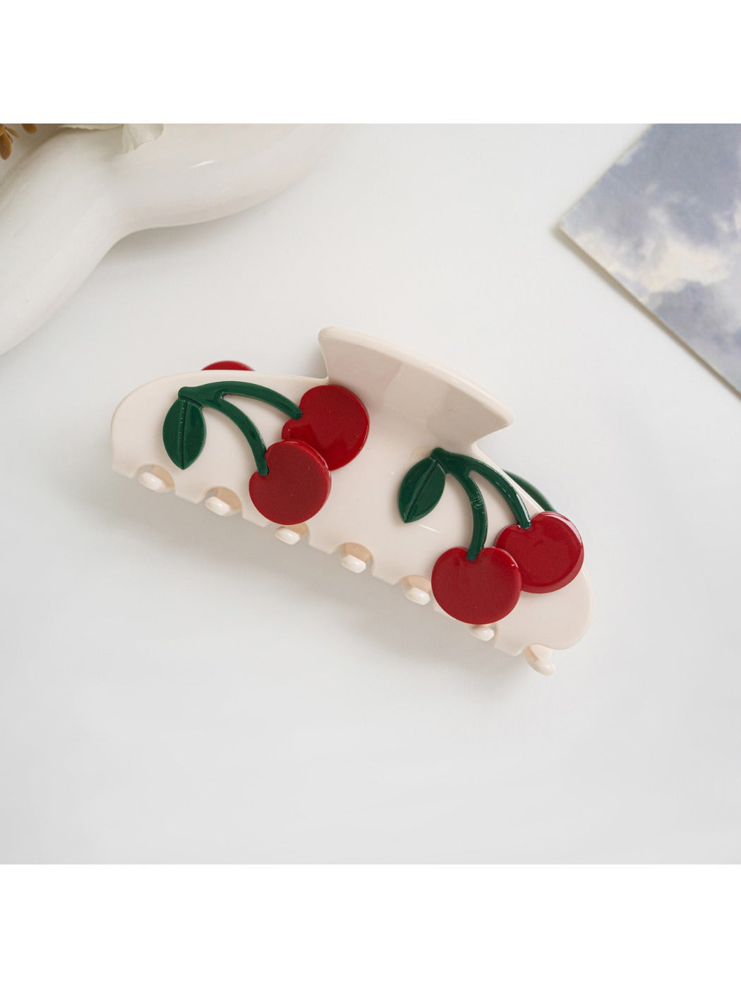 Beau - Cherry Print Hair Claw Clip