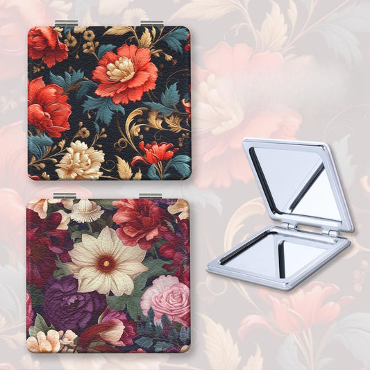 Mirroray - Foldable Floral Pattern Portable Makeup Mirror