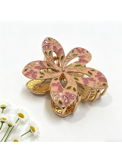 Beau - Openwork Butterfly Floral Hair Claw Clip