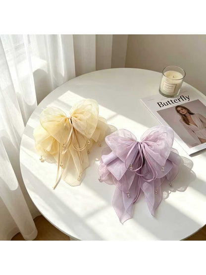 Beau - Ribbon Tail Butterfly Bow Claw Hair Clip