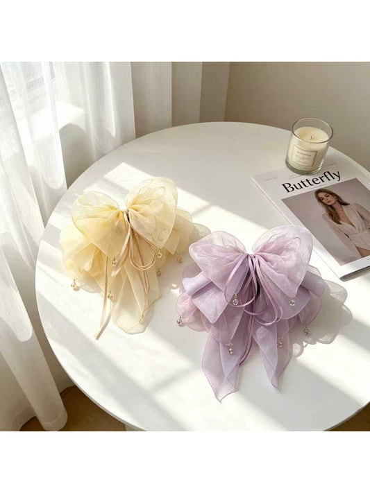 Beau - Ribbon Tail Butterfly Bow Claw Hair Clip