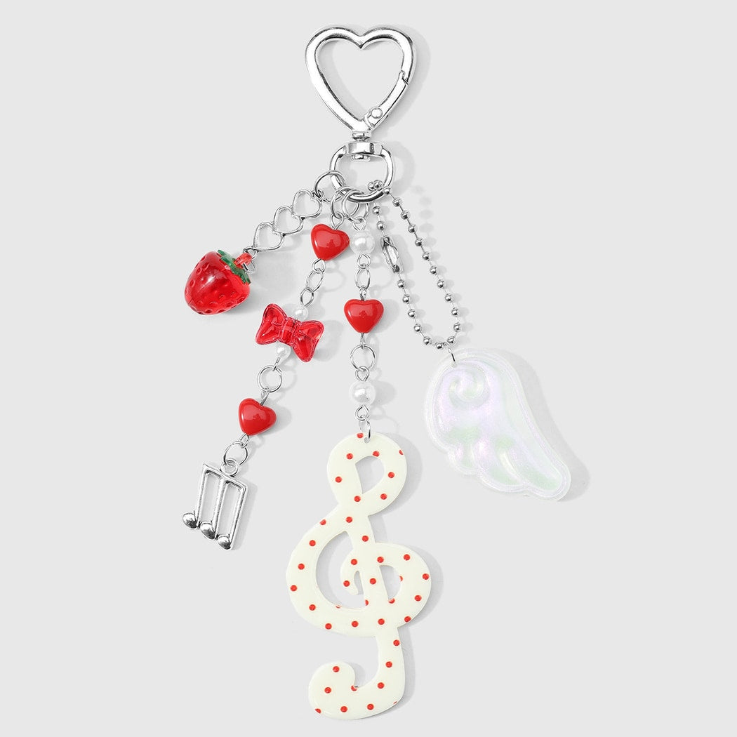 Keypus - Y2K Polka Dot Music Theme Keychain