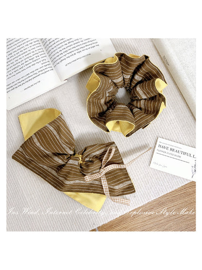 Gifty - Yellow Coffee Striped Hair Ring