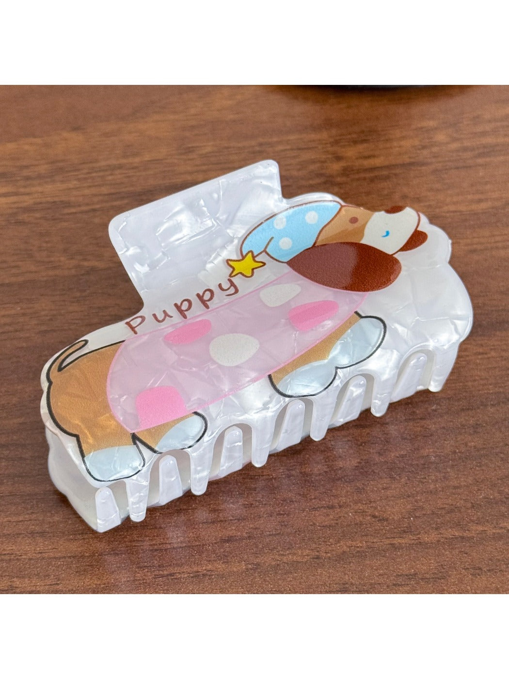 Beau - Cute Cartoon Puppy Hair Claw Large