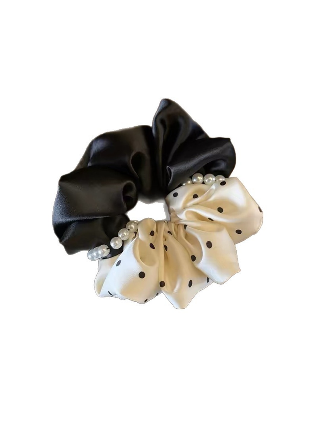 Gifty - Polka Dot Contrast Satin Look Scrunchie