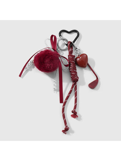 Keypus - Y2K Bow Heart Keychain Bag Charm Keychain