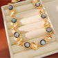 Nozari - Retro Round Link Necklace And Earrings
