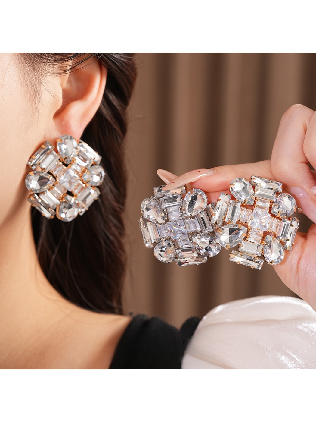 Earedge - Geometric Teardrop Statement Stud Earrings