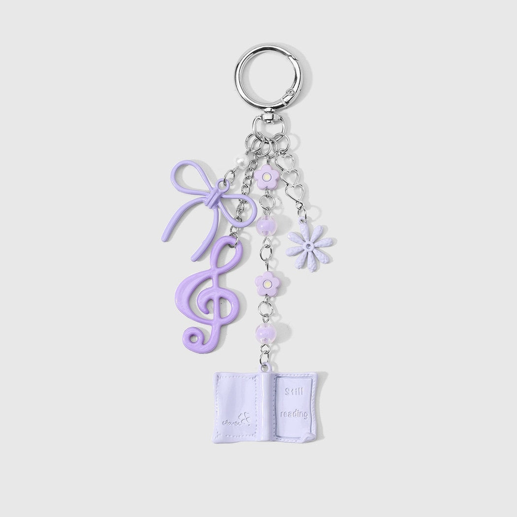 Keypus - Fresh Music Note and Book Charm Keychain