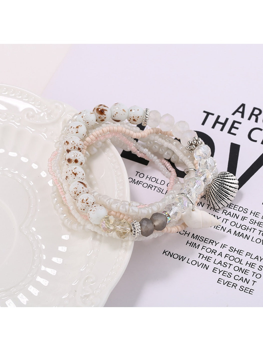 Lovra delicate bracelet displayed on white background showing bead details