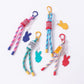 Colorful retractable cord keychain with a round key fob and attached keys