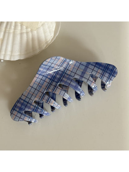 Beau - Blue Plaid Hair Claw Clip