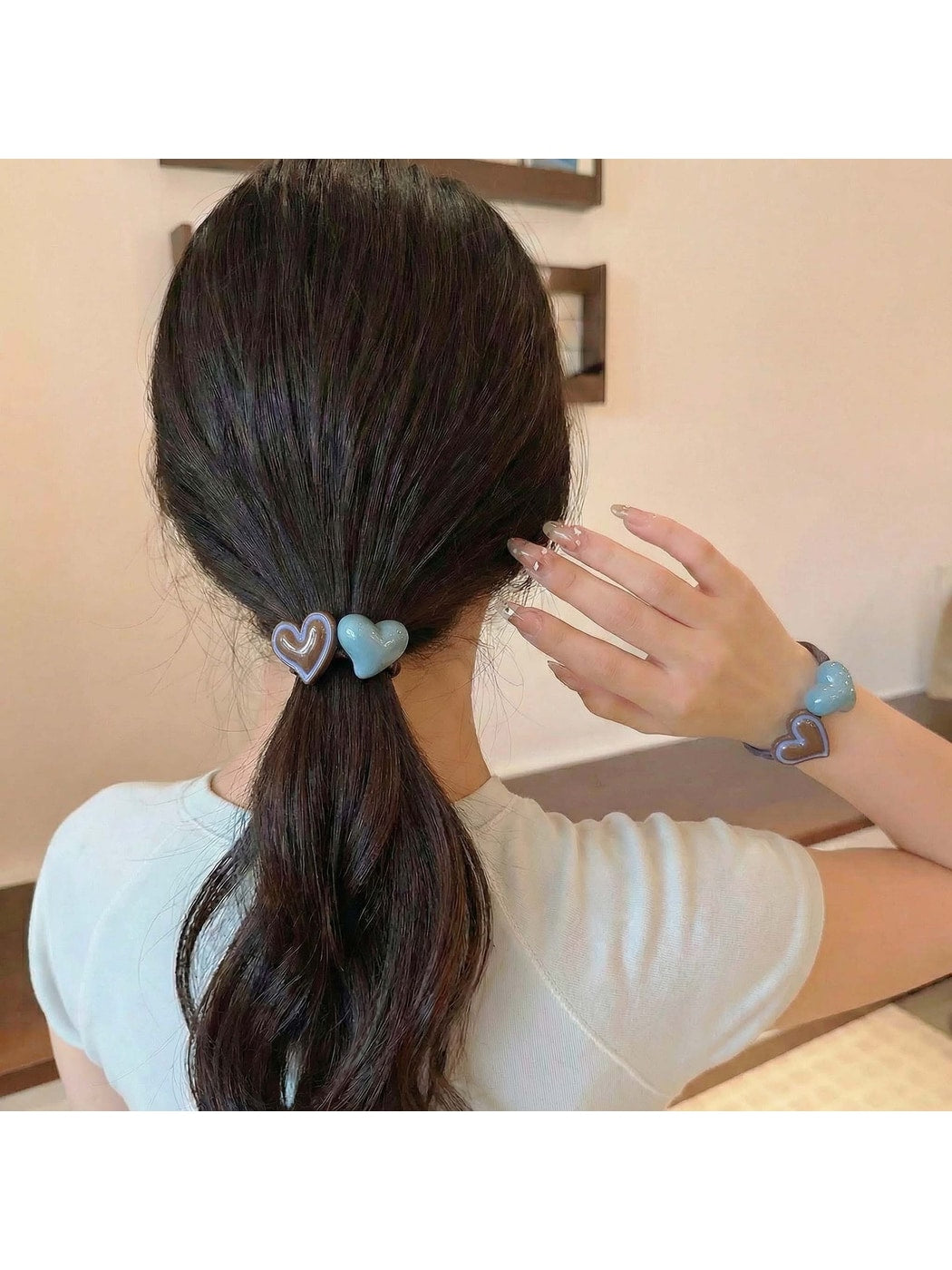 Gifty - Sweet Style Heart Ponytail Elastic Hair Tie