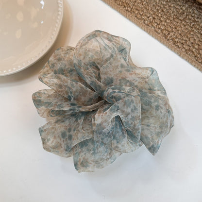 Gifty - Soft Floral Print Ruffle Scrunchie