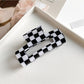 Beau - Checkerboard Macaron Openwork Hair Claw Clip