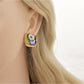 Earedge - Inlaid Floral Square Stud Earrings