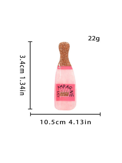 Beau - Pink Wine Bottle Hair Claw Clip