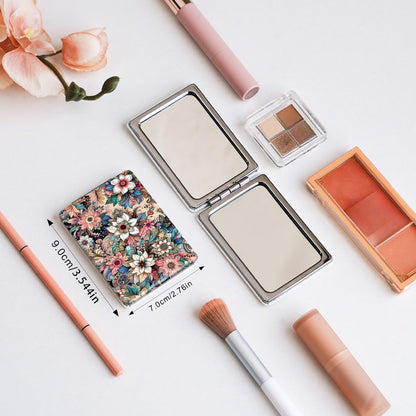 Mirroray - Portable Floral Pattern Folding Makeup Mirror